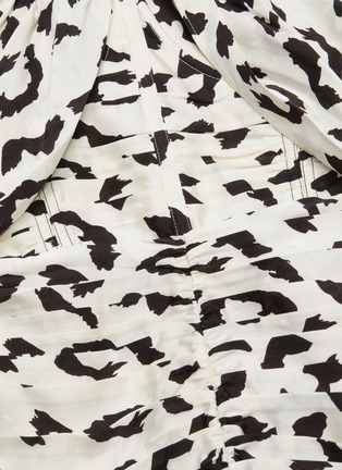 Detail View - Click To Enlarge - SELF-PORTRAIT - Ruched leopard print off-shoulder mini dress