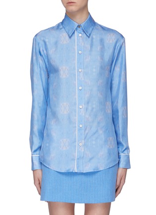 Main View - Click To Enlarge - MAGGIE MARILYN - 'The Hang Ten' abstract floral print silk pyjama shirt