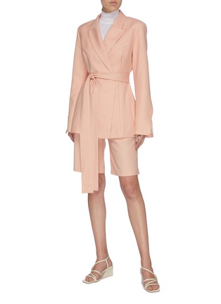 Figure View - Click To Enlarge - MAGGIE MARILYN - 'Feeling Peachy' organic wool suiting shorts