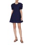 Figure View - Click To Enlarge - MAGGIE MARILYN - 'Prove Them Wrong' puff sleeve pleated flared wool dress