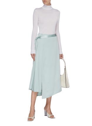 Figure View - Click To Enlarge - MAGGIE MARILYN - 'Lady Danger' tie waist flared satin skirt