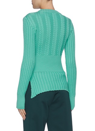 Back View - Click To Enlarge - MAGGIE MARILYN - 'The Rufus' asymmetric Merino wool cable knit peplum sweater