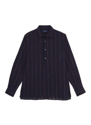 Main View - Click To Enlarge - TOMORROWLAND - Stripe half-button placket shirt