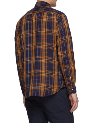 Back View - Click To Enlarge - TOMORROWLAND - Check plaid cotton-linen shirt
