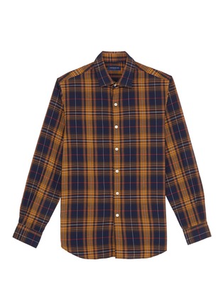 Main View - Click To Enlarge - TOMORROWLAND - Check plaid cotton-linen shirt