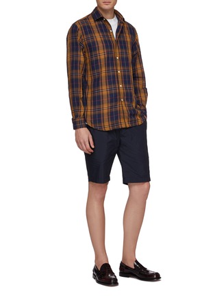 Figure View - Click To Enlarge - TOMORROWLAND - Check plaid cotton-linen shirt