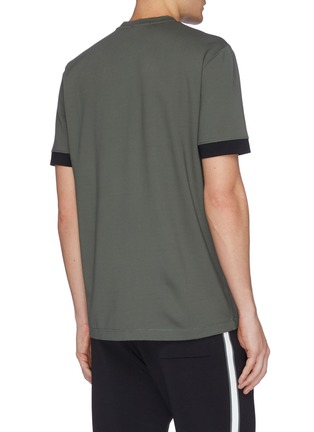 Back View - Click To Enlarge - THEORY - 'Ace' colourblock cuff T-shirt