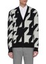 Main View - Click To Enlarge - ALEXANDER MCQUEEN - Geometric jacquard houndstooth cardigan