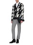 Figure View - Click To Enlarge - ALEXANDER MCQUEEN - Geometric jacquard houndstooth cardigan
