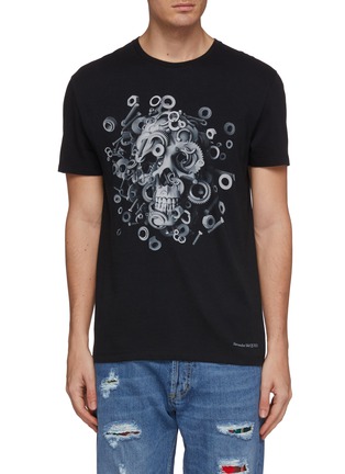 Main View - Click To Enlarge - ALEXANDER MCQUEEN - Gear skull print T-shirt