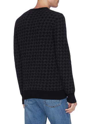 Back View - Click To Enlarge - ALEXANDER MCQUEEN - Logo skull badge houndstooth sweater