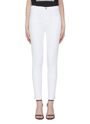 Main View - Click To Enlarge - J BRAND - 'Leenah' stripe outseam skinny jeans
