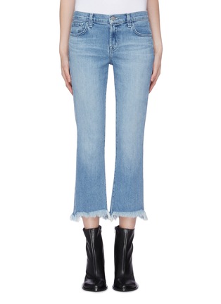 Main View - Click To Enlarge - J BRAND - 'Selena' frayed cuff cropped boot cut jeans