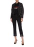 Figure View - Click To Enlarge - J BRAND - 'Ruby' organdy panelled ripped cuff cigarette jeans