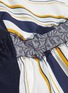 Detail View - Click To Enlarge - COMME MOI - Lace trim colourblock variegated stripe patchwork dress