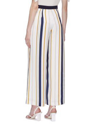 Back View - Click To Enlarge - COMME MOI - Variegated stripe wide leg pants