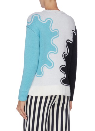 Back View - Click To Enlarge - PH5 - Wave print colourblock sweater