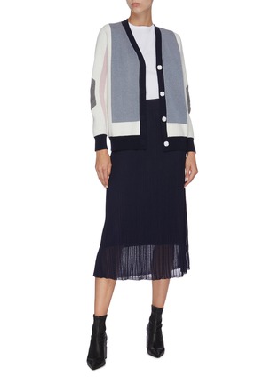 Figure View - Click To Enlarge - PH5 - Contrast cuff colourblock cardigan
