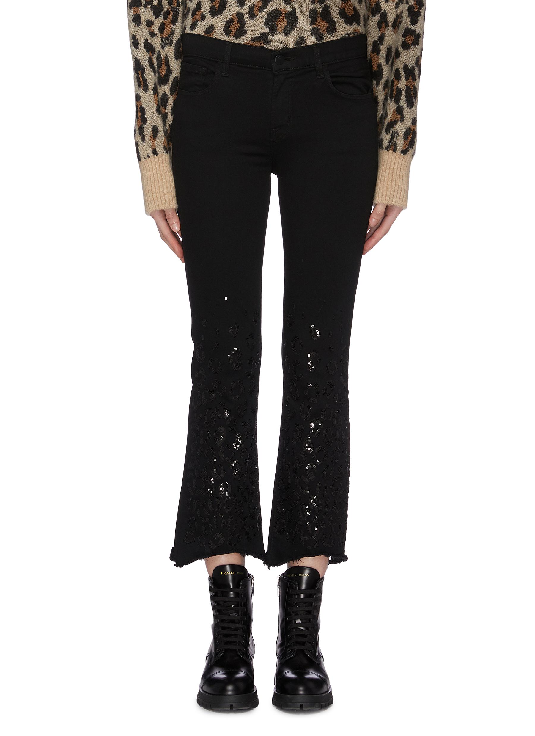 Selena sequin cropped flared jeans by J Brand Coshio Online Shop