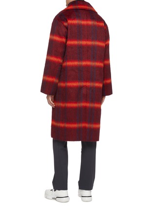 Back View - Click To Enlarge - 8ON8 - Check plaid melton coat