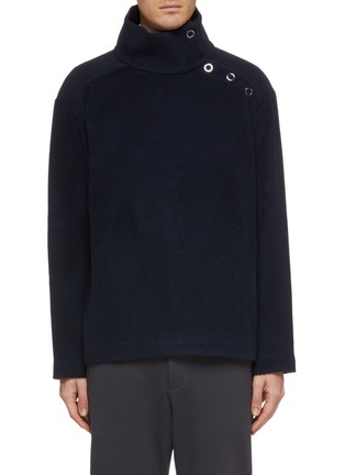 Main View - Click To Enlarge - 8ON8 - Snap button shoulder virgin wool blend turtleneck sweatshirt
