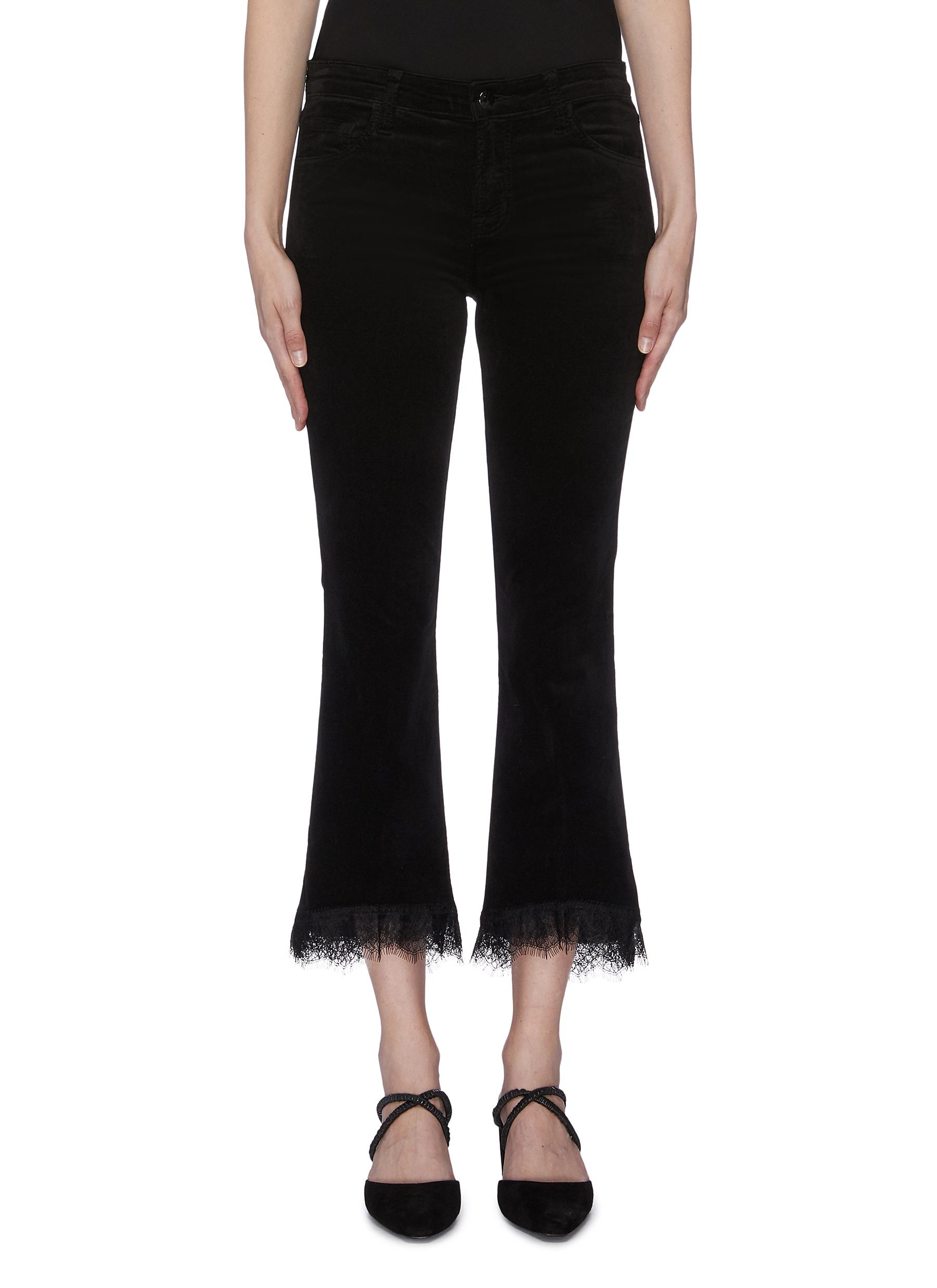 Selena lace cuff cropped flared pants by J Brand