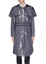 Main View - Click To Enlarge - CÉDRIC CHARLIER - Check plaid panelled vinyl zip trenchcoat