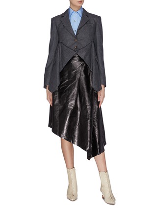 Figure View - Click To Enlarge - CÉDRIC CHARLIER - Pin draped tucked blazer