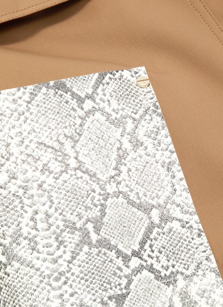 Detail View - Click To Enlarge - COMME MOI - Snakeskin panel wrap midi skirt