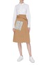 Figure View - Click To Enlarge - COMME MOI - Snakeskin panel wrap midi skirt