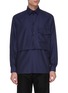Main View - Click To Enlarge - GOETZE - Chest pocket layered twill shirt