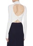 Back View - Click To Enlarge - DION LEE - 'Twist' cutout back rib knit cropped top