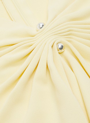 Detail View - Click To Enlarge - DION LEE - 'Pierced' gathered cutout front drape crepe dress
