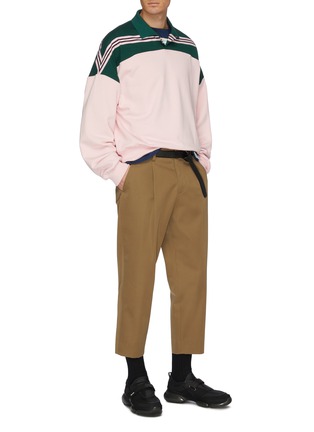Figure View - Click To Enlarge - MARTIN ASBJØRN - Colourblock shoulder long sleeve polo shirt