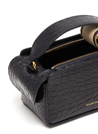 Detail View - Click To Enlarge - WANDLER - 'Yara' mini croc embossed leather top handle bag