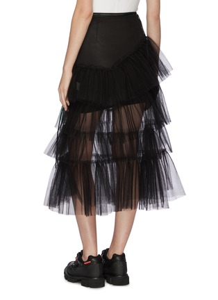 Back View - Click To Enlarge - ENFÖLD - Belted tiered tulle skirt