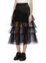 Front View - Click To Enlarge - ENFÖLD - Belted tiered tulle skirt