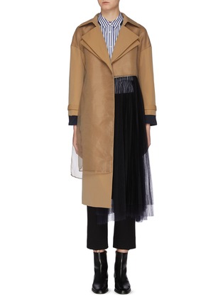 Main View - Click To Enlarge - ENFÖLD - Panelled chambray twill trench coat