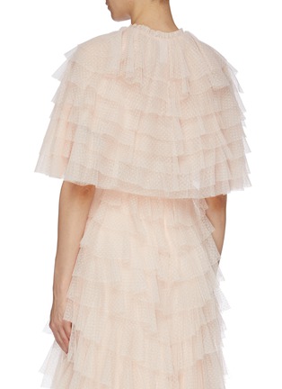 Back View - Click To Enlarge - NEEDLE & THREAD - 'Leilah' ruffle tiered tulle cropped cape