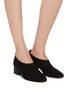 Figure View - Click To Enlarge - GRAY MATTERS - 'Micol Junior' choked-up suede pumps