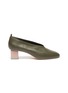 Main View - Click To Enlarge - GRAY MATTERS - 'Mildred' cube heel choked-up leather pumps