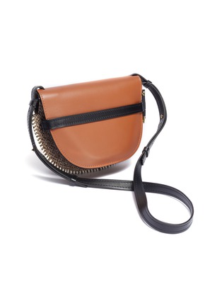 Detail View - Click To Enlarge - LOEWE - 'Gate' small leather and tweed saddle bag