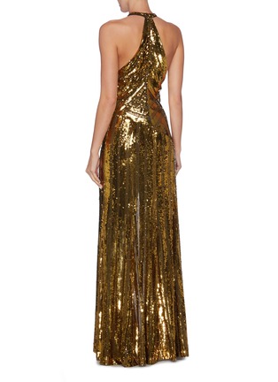 Back View - Click To Enlarge - GALVAN LONDON - 'Peek-a-Boo' keyhole front sequin sleeveless gown