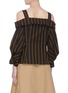 Back View - Click To Enlarge - PORTSPURE - Cold shoulder stripe blouse