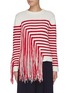 Main View - Click To Enlarge - PORTSPURE - Frayed panel stripe sweater