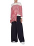 Figure View - Click To Enlarge - PORTSPURE - Frayed panel stripe sweater