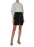 Figure View - Click To Enlarge - PORTSPURE - Belted patch front contrast stitching skirt