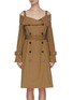 Main View - Click To Enlarge - PORTSPURE - Off-shoulder belted trench coat dress