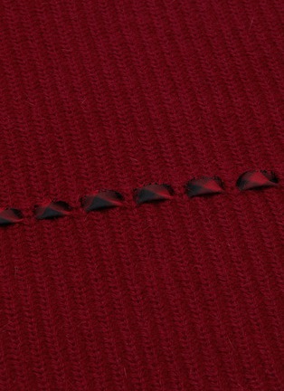  - PORTSPURE - Puff sleeve contrast stitch sweater