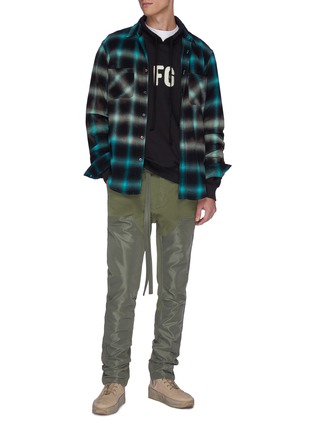 Figure View - Click To Enlarge - FEAR OF GOD - 'FG' logo chenille patch oversized sweatshirt